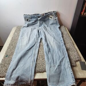 Levi Strauss Signature 540 Relaxed Fit Light Wash Distressed Blue Jeans 38x31